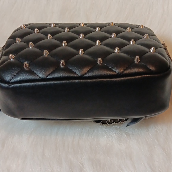 Rebbca Minkoff Black Diamond Quilt Studded Too Small Crossbody - Picture 4 of 5